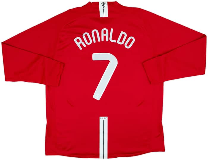 2007-09 Manchester United Home L/S Shirt Ronaldo #7 - 7/10 - (XL)