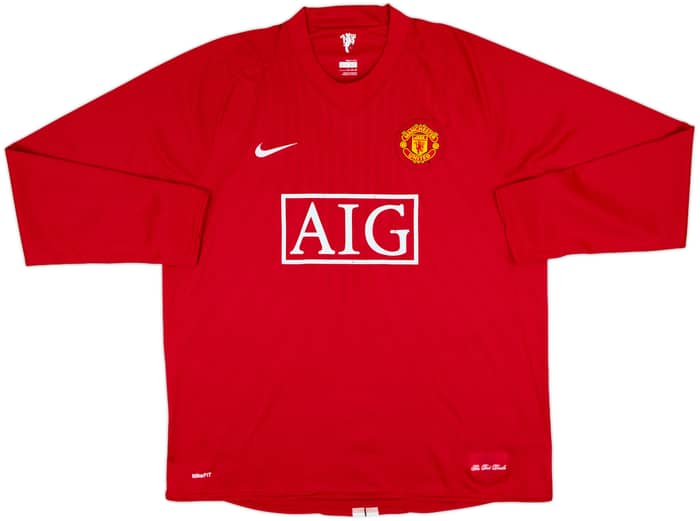 2007-09 Manchester United Home L/S Shirt Ronaldo #7 - 7/10 - (XL)