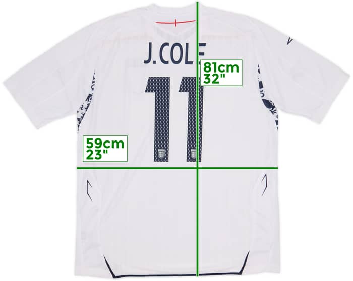 2007-09 England Home Shirt J.Cole #11 (XL)