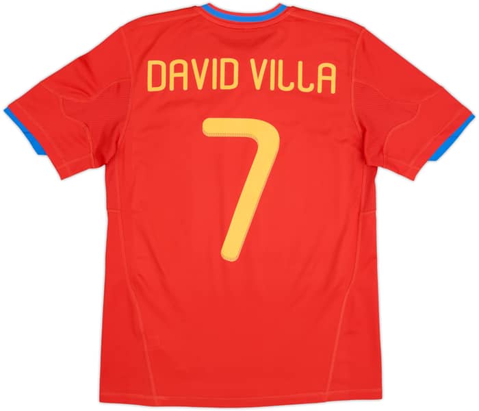 2009-10 Spain Home Shirt David Villa #7 - 8/10 - (XL.Boys)