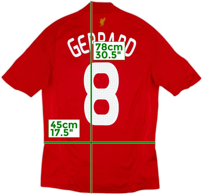 2008-10 Liverpool Home Shirt Gerrard #8 - 7/10 - (S)
