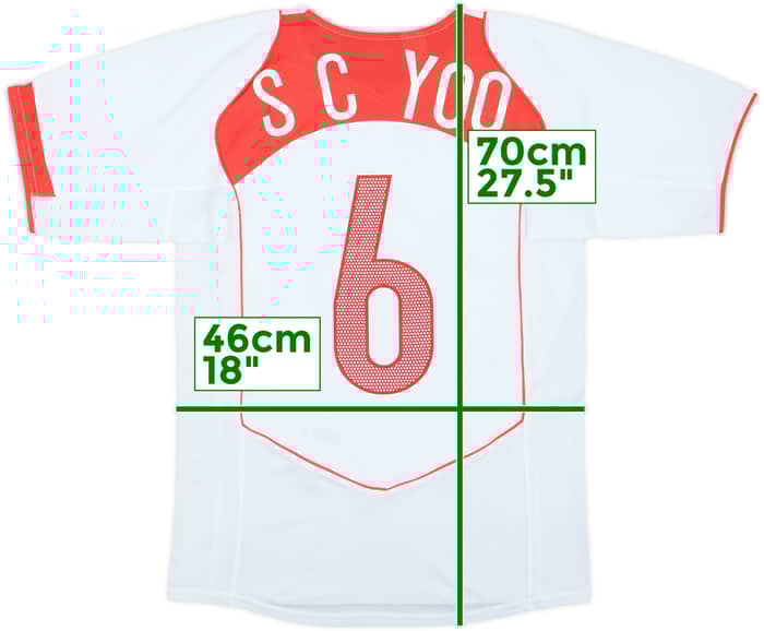 2004-06 South Korea Away Shirt S C Yoo #6 - 8/10 - (XL.Boys)