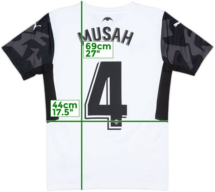 2021-22 Valencia Home Shirt Musah #4 - 8/10 - (S)