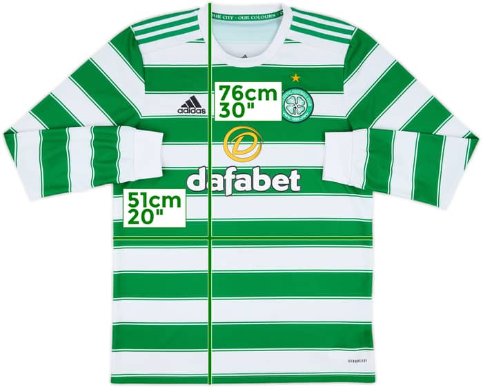 2021-22 Celtic Home L/S Shirt - 7/10 - (M)