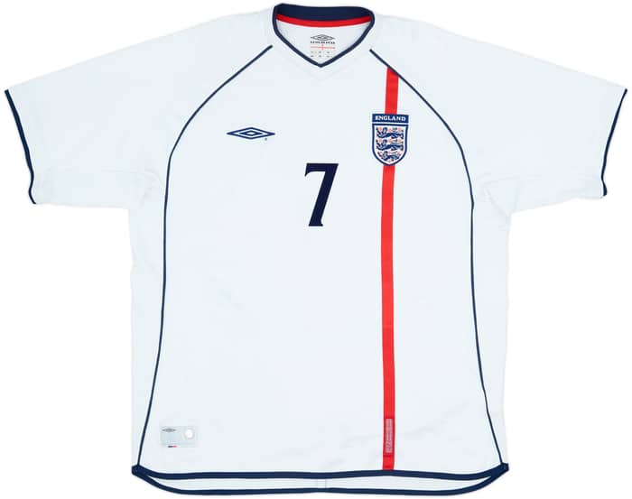 2001-03 England Home Shirt Beckham #7 - 6/10 - (XXL)