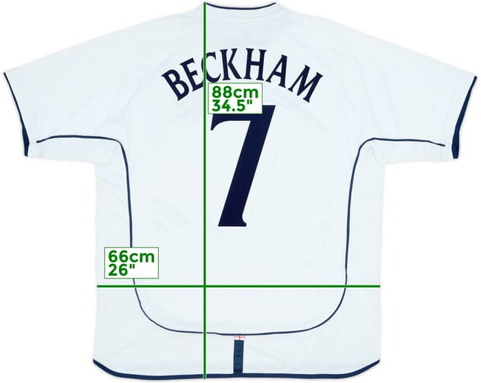 2001-03 England Home Shirt Beckham #7 - 6/10 - (XXL)