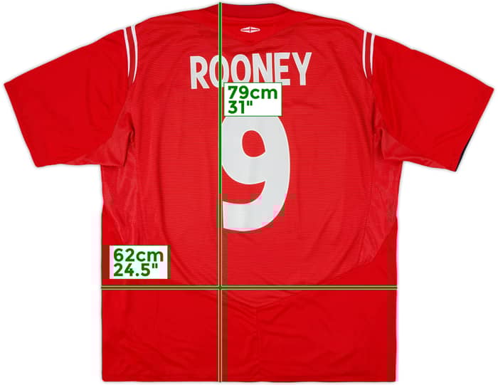 2004-06 England Away Shirt Rooney #9 - 6/10 - (XXL)