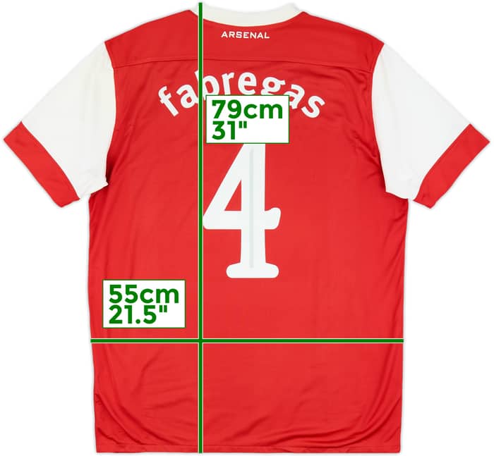 2010-11 Arsenal Home Shirt Fabregas #4 - 7/10 - (L)