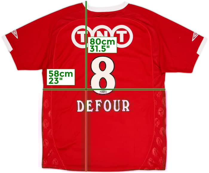 2007-08 Standard Liege Home Shirt Defour #8 - 6/10 - (XL)