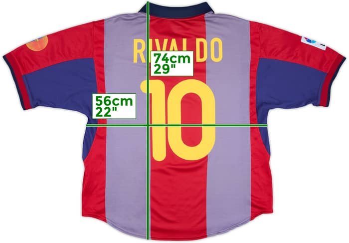 2000-01 Barcelona Home Shirt Rivaldo #10 - 5/10 - (L)