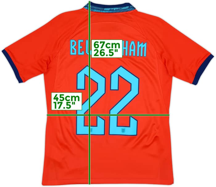 2022-23 England Away Shirt Bellingham #22 - 6/10 - (XL.Boys)