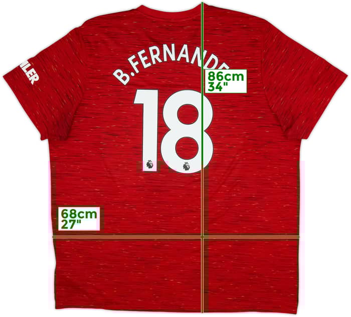 2020-21 Manchester United Home Shirt B.Fernandes #18 - 9/10 - (3XL)