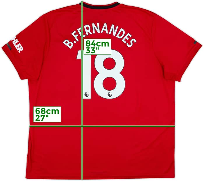 2019-20 Manchester United Home Shirt B.Fernandes #18 - 9/10 - (3XL)