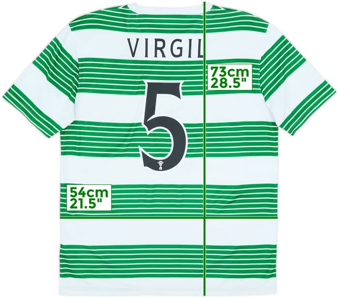 2013-15 Celtic Home Shirt Virgil #5 - 9/10 - (M)