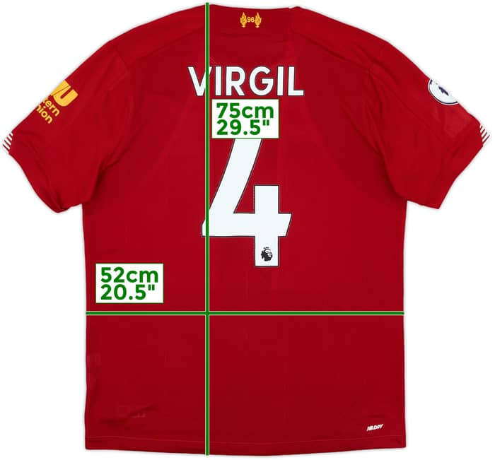 2019-20 Liverpool Home Shirt Virgil #4 - 8/10 - (M)