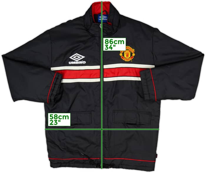 1998-99 Manchester United Umbro Padded Bench Coat - 8/10 - (S)