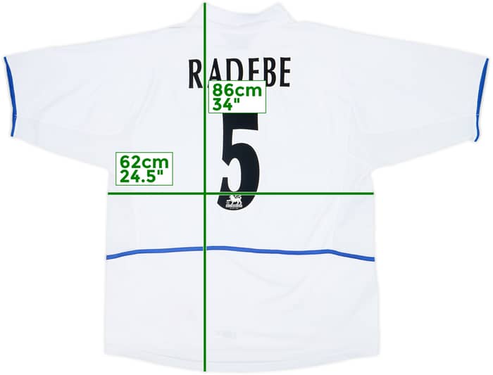 2003-04 Leeds United Home Shirt Radabe #5 - 6/10 - (XL)