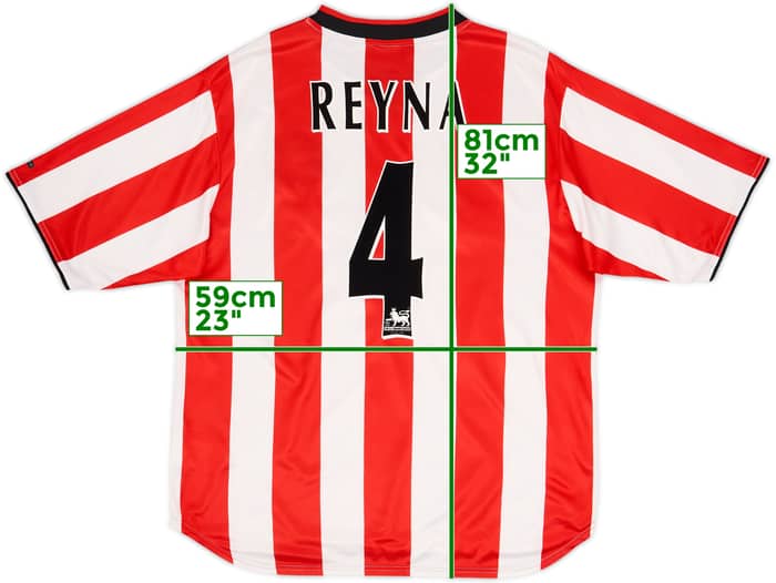 2000-02 Sunderland Home Shirt Reyna #4 - 8/10 - (L)