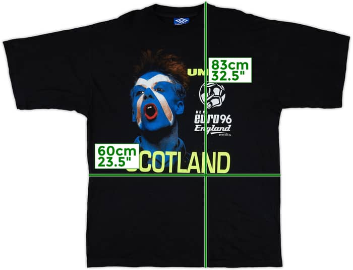 1996-97 Scotland Umbro 'Euro 96' Graphic Tee - 8/10 - (XXL)