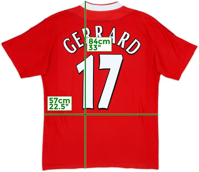 2002-04 Liverpool Home Shirt Gerrard #17 - 7/10 - (M)