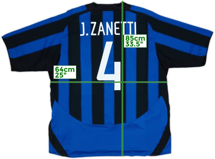 2003-04 Inter Milan Home Shirt J.Zanetti #4 - 7/10 - (XXL)