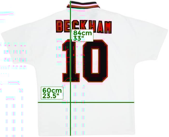 1996-97 Manchester United Away Shirt Beckham #10 - 8/10 - (XL)