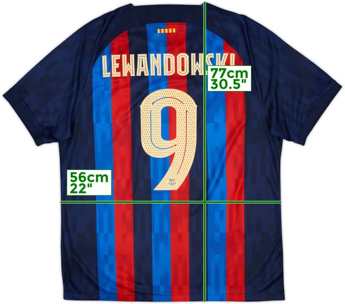 2022-23 Barcelona Home Shirt Lewandowski #9 - 8/10 - (XL)