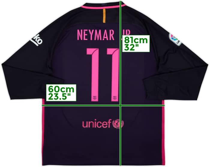 2016-17 Barcelona Away L/S Shirt Neymar Jr #11 - 8/10 - (XL)