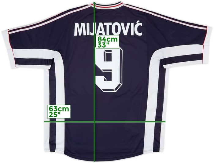 1998-99 Yugoslavia Home Shirt Mijatovic #9 - 8/10 - (XL)