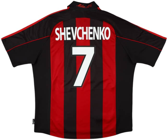 2000-02 AC Milan Home Shirt Shevchenko #7 - 9/10 - (XL)