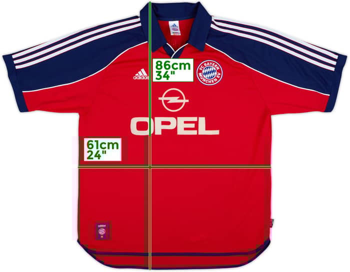 1999-01 Bayern Munich Home Shirt Elber #9 - 8/10 - (XL)