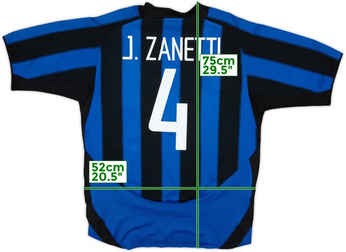 2003-04 Inter Milan Home Shirt J.Zanetti #4 - 8/10 - (XL)