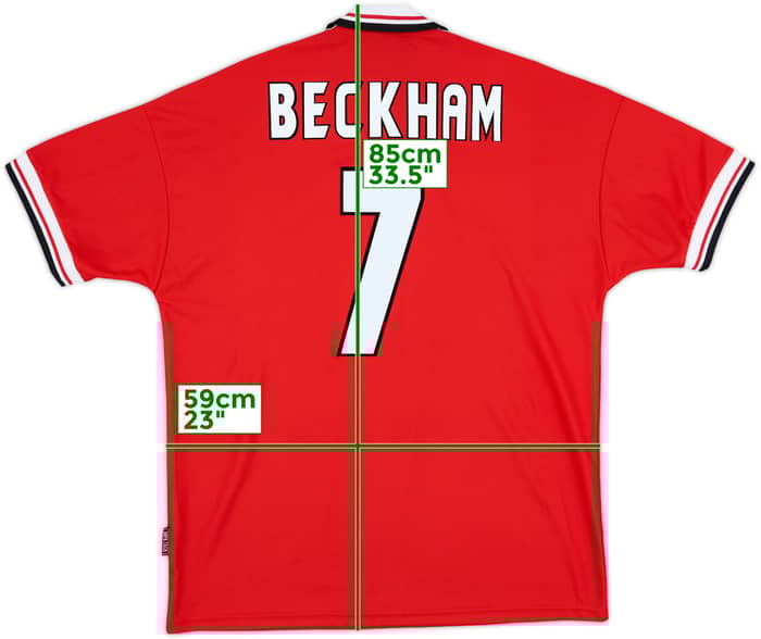 1998-00 Manchester United Home Shirt Beckham #7 - 10/10 - (XL)