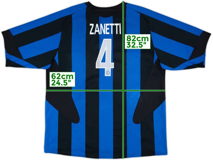 2005-06 Inter Milan Home Shirt Zanetti #4 - 9/10 - (XXL)