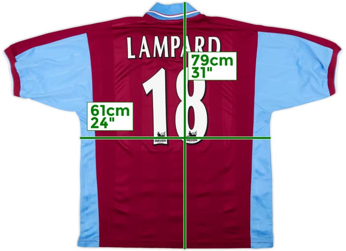 1997-98 West Ham Home Shirt Lampard#18 - 8/10 - (XL)