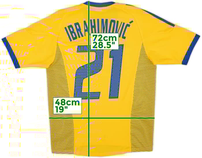 2002-03 Sweden Home Shirt Ibrahimovic #21 - 10/10 - (XL.Boys)