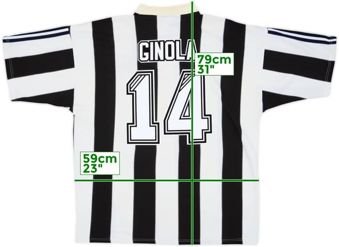1995-97 Newcastle Home Shirt Ginola #14 - 8/10 - (XXL)