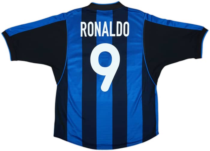 2000-01 Inter Milan Home Shirt Ronaldo #9 - 8/10 - (L)