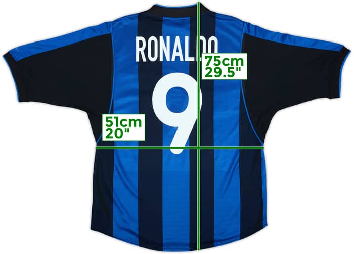 2000-01 Inter Milan Home Shirt Ronaldo #9 - 8/10 - (L)