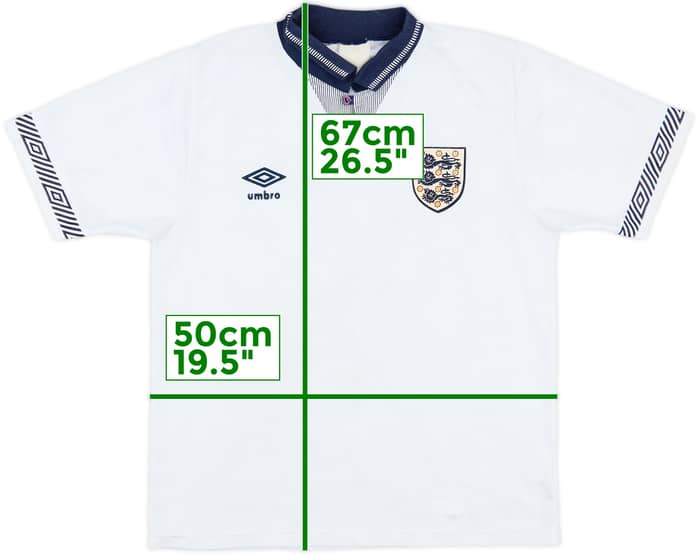 1990-92 England Home Shirt - 9/10 - (M)