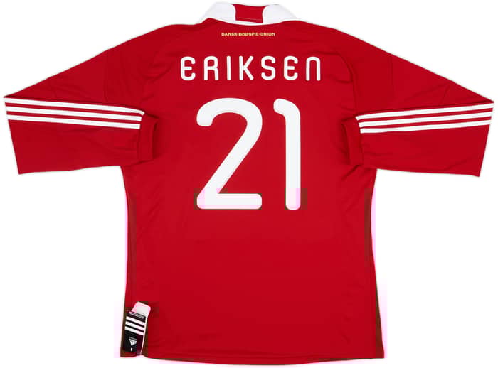 2010-11 Denmark Player Issue Home L/S Shirt Eriksen #21 (M)