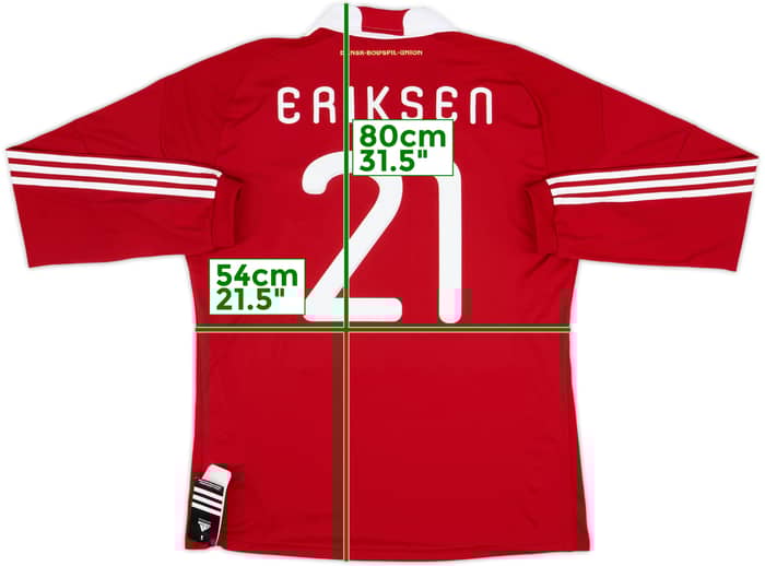 2010-11 Denmark Player Issue Home L/S Shirt Eriksen #21 (M)