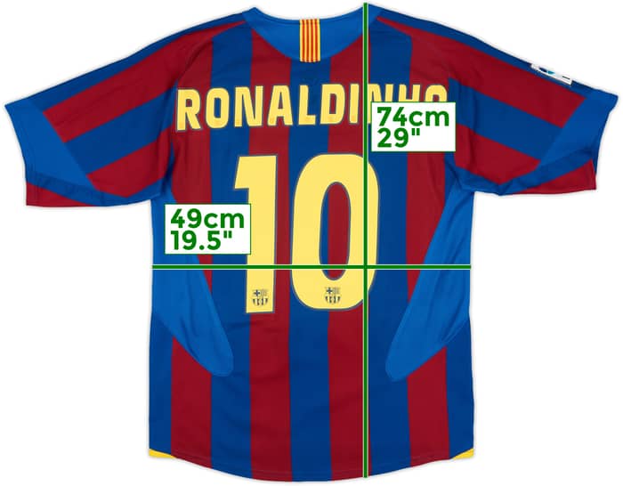 2005-06 Barcelona Home Shirt Ronaldinho #10 - 8/10 - (M)