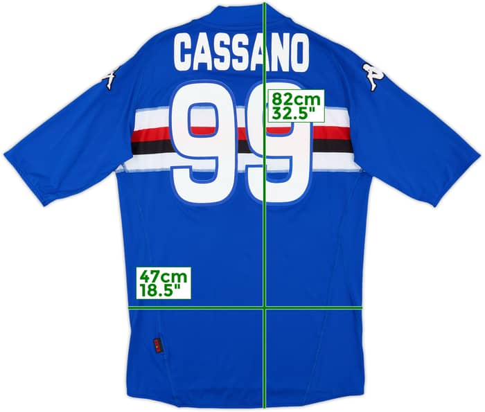 2008-09 Sampdoria Home Shirt Cassano #99 - 7/10 - (XXL)