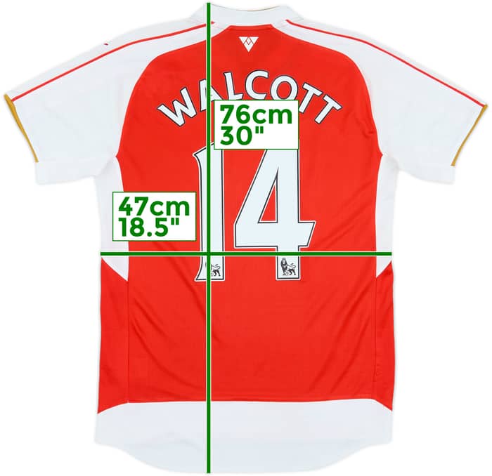2015-16 Arsenal Home Shirt Walcott #14 - 8/10 - (S)