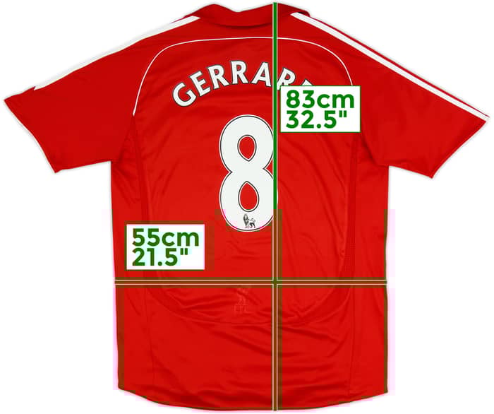2006-08 Liverpool Home Shirt Gerrard #8 - 7/10 - (L)
