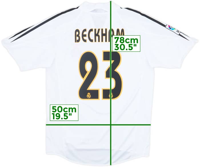 2004-05 Real Madrid Home Shirt Beckham #23 - 9/10 - (S)
