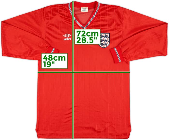 1984-87 England Away L/S Shirt #7 - 8/10 - (L)