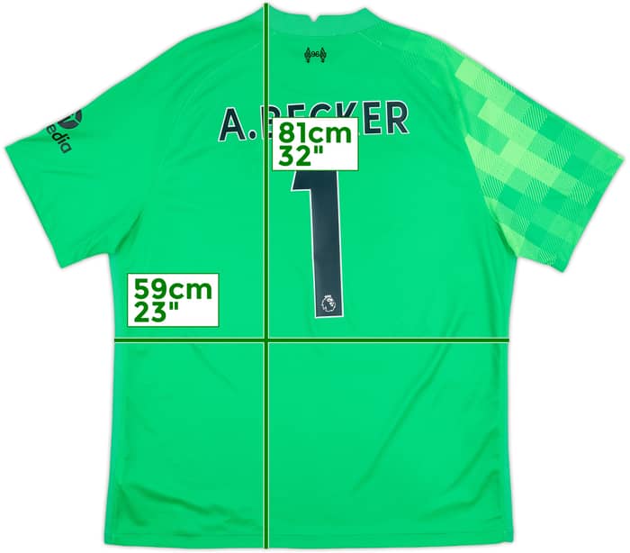 2021-22 Liverpool GK S/S Shirt A.Becker #1 - 5/10 - (XL)