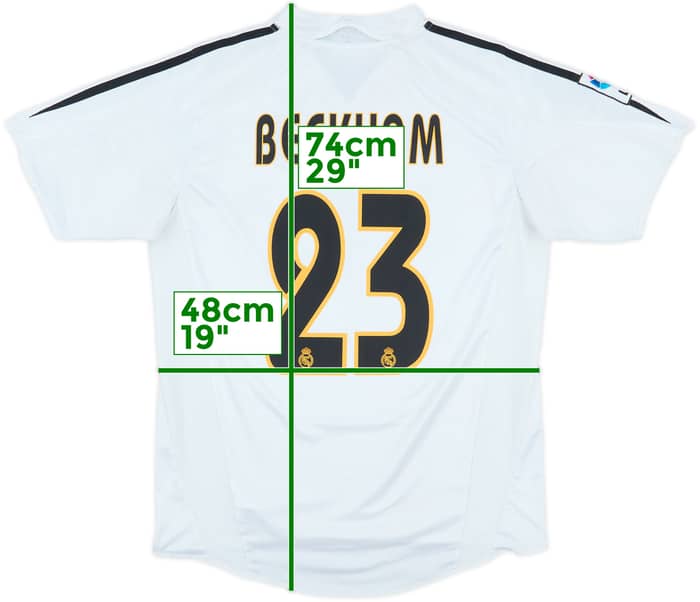 2004-05 Real Madrid Home Shirt Beckham #23 - 6/10 - (XL.Boys)